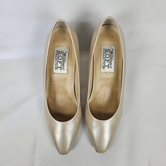 Worthington Soft Collection Jill 2.5" Heels 8.5M Cream Gold Business Casual Shoe - Picture 7 of 16